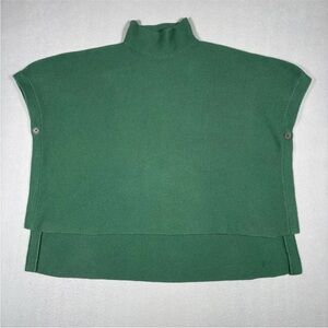 Elk The Label Poncho Womens One Size Green Wool Blend Knit Turtle Neck